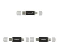 Intenso Twist Line 128 GB - Chiavetta USB Dual 3.2 Gen 1x1, USB-C e USB-A, 70 MB/s, antracite (Confezione da 3)