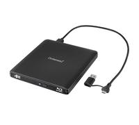 Intenso Unità esterna Blu-ray EOD 500BD Slim, USB 3.2, per laptop, desktop, iMac, MacBook, Windows, MacOS, con software di masterizzazione gratuito Ashampoo Burning Studio, nero