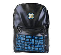 INTER 151224, Borsa Zaino Ecopelle Unisex-Adulto, Nero E Blu, Misura 30x11,5x40cm