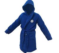 Inter Accappatoio Uomo con Cappuccio FC INTERNAZIONALE Calcio bagno Piscina Mare Personalizzabile con Nome Ricamato PS 02191-B