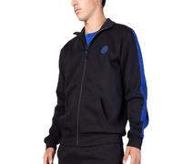 Inter, Blusa Homewear in Felpa Garzata, Abbigliamento da Casa, Nero e Blu con Logo dell'Inter, in Cotone, Full Zip, Taglia XL