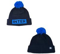 Inter Cappello con pon pon con doppio logo taglia unica nero