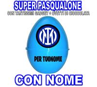 INTER CON NOME CALCIO SUPER PASQUALONE SORPRESONE UOVO DI PASQUA CONTENITORE