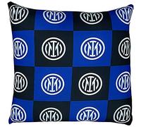 Inter Cuscino da Salotto Nuovo Logo, Diverse Colorazioni, Unisex Adulto, Scacchi+Nero/Blu, Taglia Unica