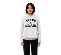 Inter Felpa con Cappuccio Donna, Prodotto Ufficiale, Collezione Back to Stadium, Grigio chiaro, S