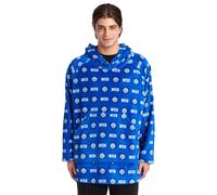 Inter - Felpa con Cappuccio Oversize Poncho Coperta Indossabile Gigante, Pullover, Super Confortevole, Tasca Anteriore. Fantasia Nerazzurra Logo Prodotto Ufficiale