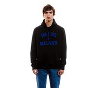 Inter, Felpa con Cappuccio Unisex-Adulto, Nero, S