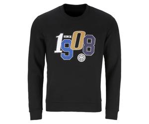 Inter - Felpa Crew College 1908, Felpa Girocollo da Bambino, Prodotto Ufficiale, Nero, 10 Anni