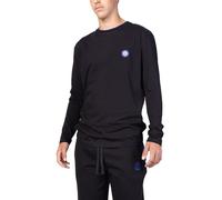 Inter, Homewear, Maglia a Maniche Lunghe da Casa con Logo dell'Inter Lato Cuore, Abbigliamento Casa, Girocollo, Comoda, 100% Cotone, Colore Nero, Taglia L