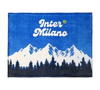 Inter linea Xmas - Plaid vacanze invernali caldo e soffice con motivo natalizio e logo ufficiale Inter - Misura 120x150