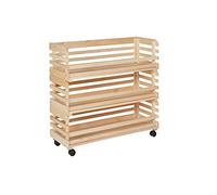 CONTENITORE VEGETABLE PORTA VERDURA CON RUOTE CASSETTE AMOBIVILI 79x30x80H PINO