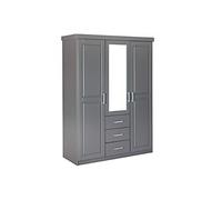 Inter Link Armadio 3 Ante Grigio, 140 x 55 x 190 cm