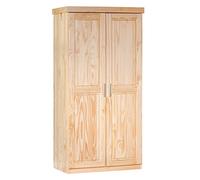 Inter Link - Armadio - Armadio ad ante battenti - Armadio per la biancheria - Armadio - Armadio per la camera da letto - 2 ante - Pino massiccio - Leon - Laccato naturale