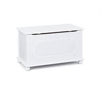 Inter Link Cassapanca per giocattoli in legno massello Baule portaoggetti in legno Cassapanca portaoggetti Panca portaoggetti con coperchio a cerniera Laccato bianco Emel