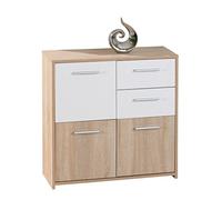 MOBILE SOGGIORNO BUFFET EBOLI 77x30x77H FINITURA ROVERE E BIANCO INTER LINK