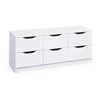 Inter Link - Cassettone - 6 cassetti - Credenza - Buffet - Melamina - Bianco - Cassetti con maniglie incassate - Westphalen 6