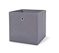 Inter Link - Contenitore pieghevole - Porta oggetti pieghevole - Scatola in tessuto pieghevole - Contenitore per divisorio o scaffale - 32 x 32 x 32 cm - Con foro per le dita - Winny - Grigio