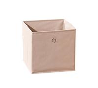 Inter Link - Contenitore pieghevole - Porta oggetti pieghevole - Scatola in tessuto pieghevole - Contenitore per divisori o scaffali - 32 x 32 x 32 cm - Con foro per le dita - Winny - Beige