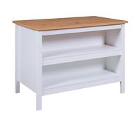 Inter Link - Cucina a isola - Isola centrale - Piano di lavoro - Mobiletto con ripiani - Melaminico - Lunghezza 124 cm - Altezza 82 cm - Profondità 75 cm - Julina - Bianco/Rovere Artigianale