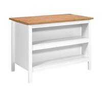 Inter Link - Cucina a isola - Isola centrale - Piano di lavoro - Mobiletto con ripiani - Melaminico - Lunghezza 124 cm - Altezza 82 cm - Profondità 75 cm - Julina - Bianco/Rovere Artigianale