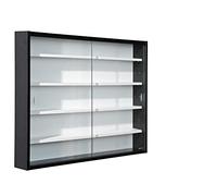 Inter Link Espositore da parete per oggetti da collezione Armadio con 4 ripiani 5 scomparti per miniature MDF Nero/Bianco (80x60x9,5 cm) Collecty Nero
