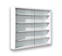 Inter Link Espositore da parete per oggetti da collezione Mobile contenitore con 4 ripiani 5 scomparti per miniature Pannello in truciolato Bianco (80x60x9,5 cm) Compilati