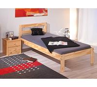 Inter Link - Letto in legno - Struttura letto - Struttura letto - Letto per ragazzi - Letto per ospiti - Letto singolo - Letto moderno in legno di pino massiccio - senza rete a doghe - Laccato naturale - Jana 90 x 200 cm