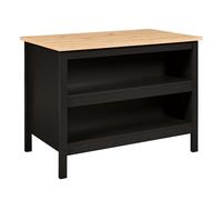 Isola per cucina redenza 2 ripiani cm 124x75x82h Helina Nero e rovere INTER LINK