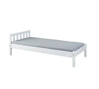 Inter Link Letto in legno Struttura letto Letto per ragazzi Letto per ospiti Letto singolo Letto contemporaneo in pino massiccio senza base Laccato bianco Vilmar 90 x 200 cm