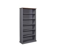 Inter Link - Libreria - Mobile buffet - Stoviglie - Sala da pranzo - Stile cottage - Legno massiccio FSC - 5 ripiani aperti - Luzerna 5 - Grigio