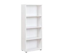 Inter Link Libreria Scaffale 4 nicchie Ripiano regolabile in altezza Per ufficio soggiorno ingresso Arco 3 Dimensioni in cm P 30 x L 60 x H 145 Colore bianco