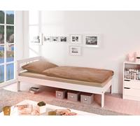 Inter Link - Letto in legno - Struttura letto - Struttura letto - Letto per ragazzi - Letto per ospiti - Letto singolo - Letto moderno in legno di pino massiccio - Senza rete a doghe - Laccato bianco - Fana 90 x 200 cm
