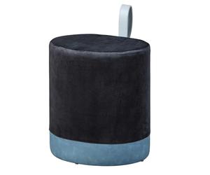 Inter Link - Pouf - Sgabello con contenitore - Sgabello lavanderia - Pouf nero - con maniglia in similpelle - Osane
