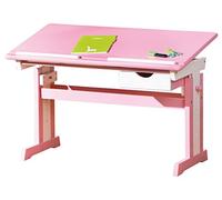 Inter Link - Scrivania regolabile in altezza - Scrivania per bambini - Scrivania per alunni - Inclinazione regolabile - Porta libri - Legno massiccio laccato colorato - Cecilia