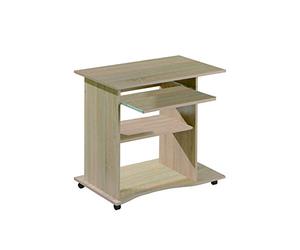 Inter Link - Scrivania - Tavolo per computer portatile - Tavolo per computer - Su rotelle - Cassetto estraibile - Mini scrivania - Laminato - 80 x 50 x 75cm - Imitazione Rovere Sonoma - Durini