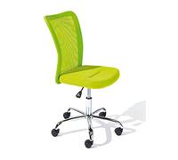 Inter Link - Sedia da ufficio per bambini - Sedia ergonomica girevole - Altezza regolabile - Base in metallo cromato - Rivestimento in tessuto Mesh traspirante - Girevole a 360° - Verde - Bonnie