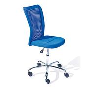 Inter Link - Sedia da ufficio per bambini - Sedia ergonomica girevole - Altezza regolabile - Base in metallo cromato - Rivestimento in tessuto Mesh traspirante - Girevole a 360° - Blu - Bonnie