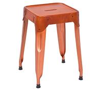 Inter Link - Set di 4 sgabelli - Metallo color rame - Seduta in pelle - Reema