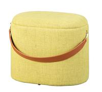 Inter Link - Sgabello contenitore - Sgabello da lavanderia - Sgabello con contenitore - Giallo verde - Tessuto - Dilia