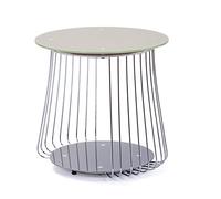 Inter Link - Tavolino - Tavolino - Tavolo da salotto - Struttura in metallo - Piano in vetro grigio pantone - Per soggiorno, ufficio, camera da letto - 50 x 50 x 50 cm - Rivoli