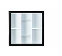 Inter Link Vetrina Vetrina a muro Vetrina di presentazione Vetrina da collezione Vetrina senza vetro Scaffale a muro 7 ripiani Collector Septem MDF nero/bianco 66,5 x 13,7 x 66,5 cm