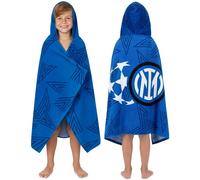 Inter Milan F.C Incappucciato Asciugamani Bagno Bambini e Adolescenti, Assorbente Asciugamano Cotone, Piscina, Nuoto e Asciugamano da Mare, Accessori Viaggio, Regalo Bambino (Marina Inter Milan)