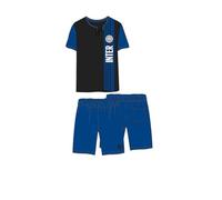 Inter pigiama corto uomo in cotone mezza manica art. J10 2065 (nero, L)