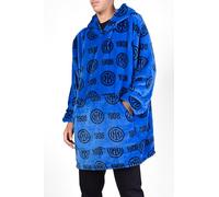Inter, Plaid con Maniche, Coperta Con Maniche e Cappuccio, Felpa da Casa con Cappuccio, Poncho Homewear, 100% Poliestere, Morbido e Caldo, Soft Touch, Taglia Unica, Prodotto Originale