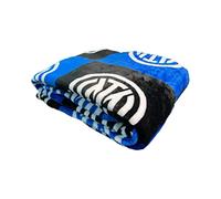 Inter, Plaid Coperta Morbida Con Logo, Plaid Divano - Letto, 150x210, Soft Touch, Nero Azzurro, Prodotto Ufficiale
