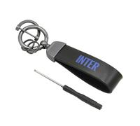 Inter Portachiavi in Pelle stampata con moschettone e anello. Prodotto Ufficiale 153609