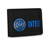 Inter Portafoglio in Seven, Nero Azzurro, Con Porta Monete con Zip sul retro, Ragazzi e Bambini