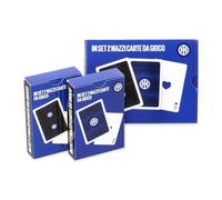 Inter - Set 2 Mazzi Carte da Gioco, Gadget Ufficiale, Blu Royal
