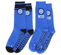 Inter Set 2 Paia Calze Antiscivolo Cotone, Blu Royal, 43-46