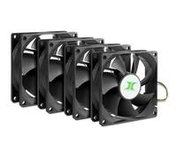 Inter-Tech 4 x 8887290 8cm Fan Cooler and Radiator PC Case Black